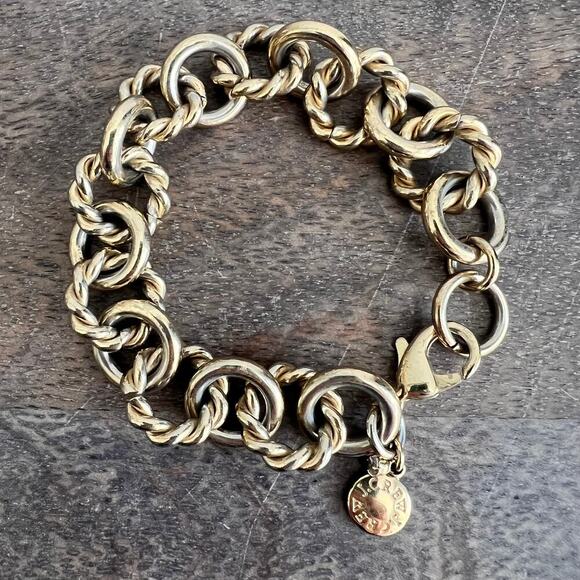 🍭6/$30 J. Crew Gold Distressed Chunky Chain Link Bracelet - Picture 6 of 7